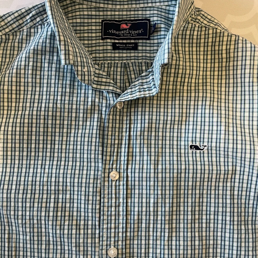 Vineyards Men's Button Down Dress Shirt Long Sleeve Size L